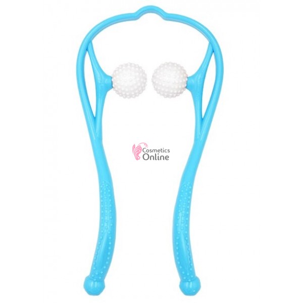 Accesoriu de masaj cu role din silicon, pentru masaj cervical CVC002 Albastru